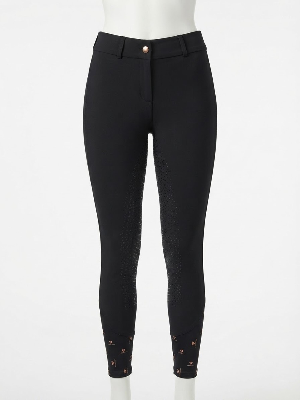 Shires Aubrion Black Fleece Lined Thermal Silicone Grip Riding Breeches US 4 /26